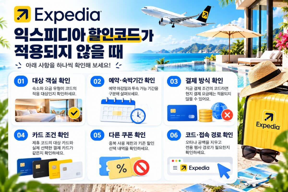 익스피디아 할인코드가 적용되지 않을 때