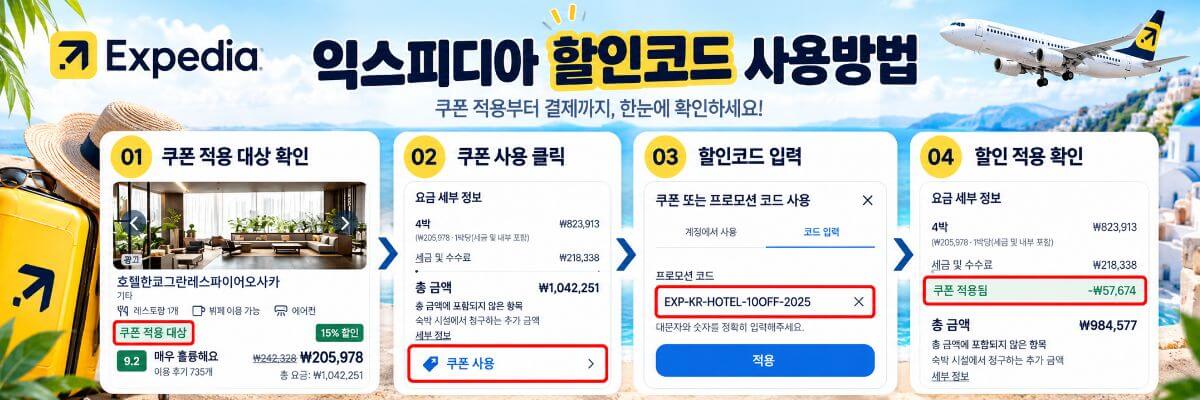 익스피디아 할인코드 사용방법